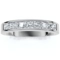 950 Platinum 5/8ct Princess Cut Diamond Wedding Ring Size Selectable