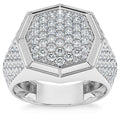2 1/2Ct Diamond Men's Hexagon Pave Hip Hop Ring in 14k Gold