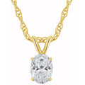 1/3Ct Lab Grown Oval Diamond Solitaire Pendant Yellow Gold Necklace
