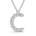 1Ct Diamond Initial "C" Pendant 14k Gold 18" Necklace Lab Grown 5/8" Tall