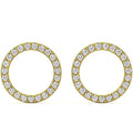 1/4Ct Circle Diamond Earrings in White, Yellow, or Rose Gold Lab Grown