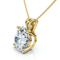 1Ct Solitaire Diamond Pendant 14k Gold Lab Grown 18" Necklace