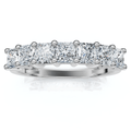 1Ct Princess Cut 7-Stone Diamond Wedding Ring Womens Band Gold Lab Grown